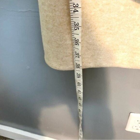 NEW Joie Cream Sleeveless Waist Tie Mid-length Double Breasted Peacoat Jacket M - Picture 4 of 9